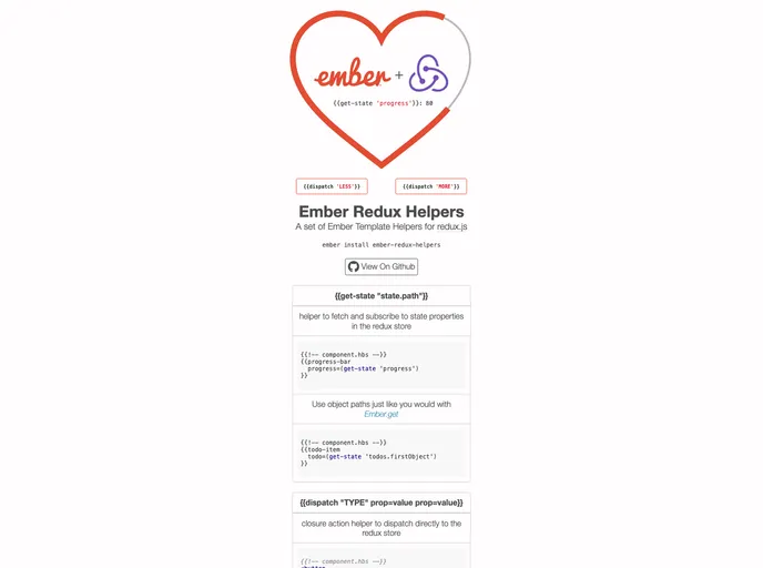 screenshot of Ember Redux Helpers
