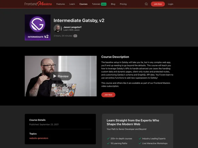 screenshot of Gatsby Intermediate
