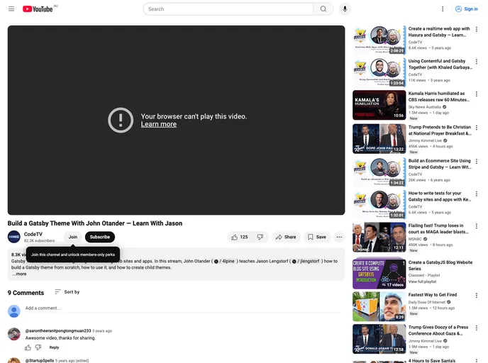 screenshot of Livestream Gatsby Themes