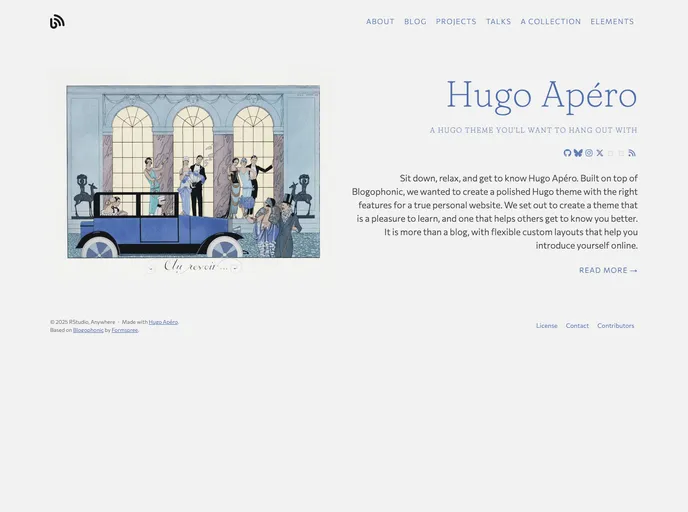 screenshot of Hugo Apero Github Template