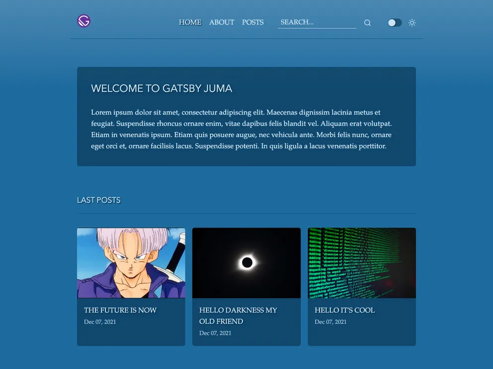 screenshot of Gatsby Juma