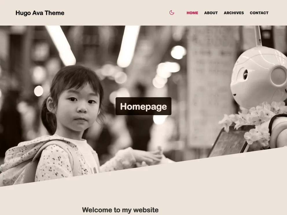 screenshot of Hugo Theme Ava