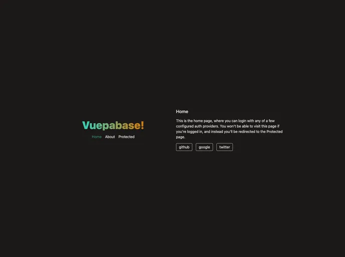 screenshot of Vuepabase