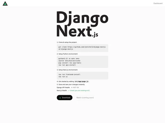 screenshot of Django Nextjs