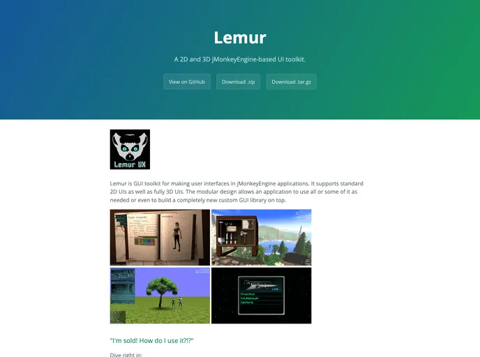 screenshot of Lemur