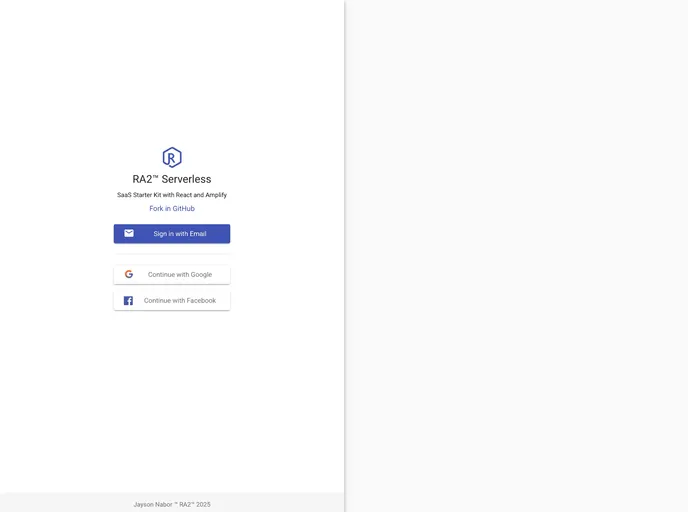 screenshot of Ra2 Serverless