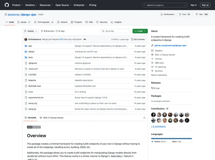 screenshot of Django Ajax