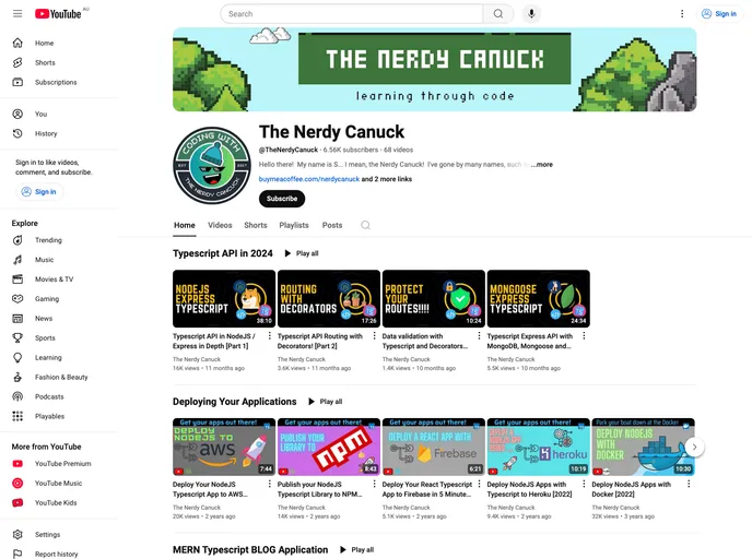 screenshot of Typescript Quickstart Projects