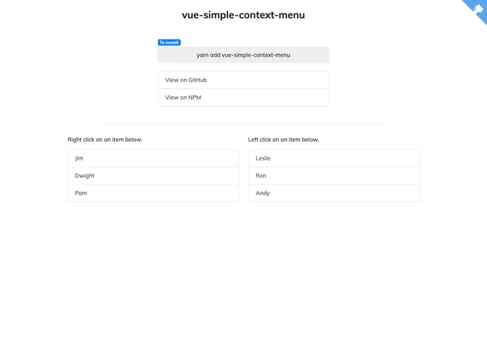 Vue Simple Context Menu