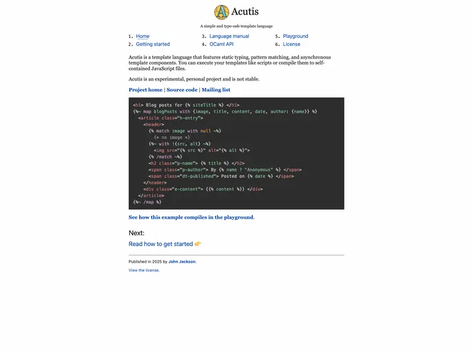 screenshot of Acutis
