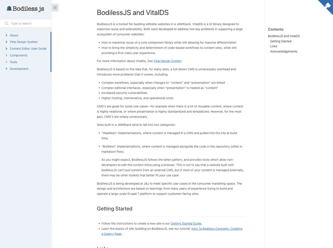 screenshot of Bodiless JS