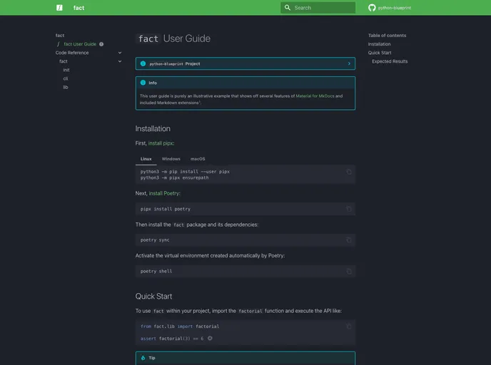 screenshot of Python Blueprint