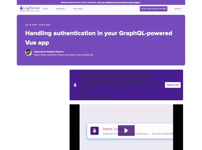 screenshot of Graphql Vue Auth