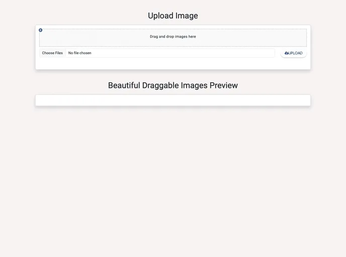 screenshot of Drag Drop Upload App