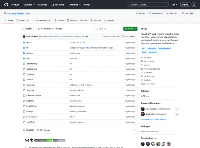 screenshot of Grunt Readme