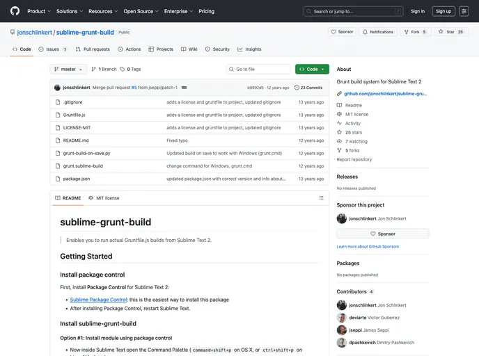 screenshot of Sublime Grunt Build