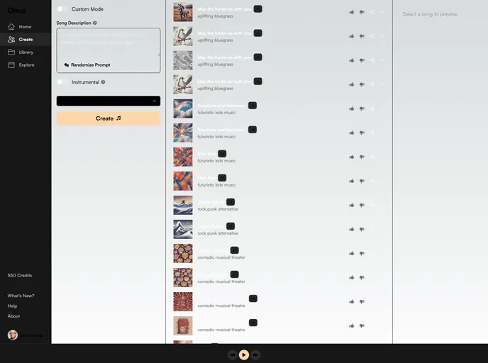 screenshot of Suno Clone