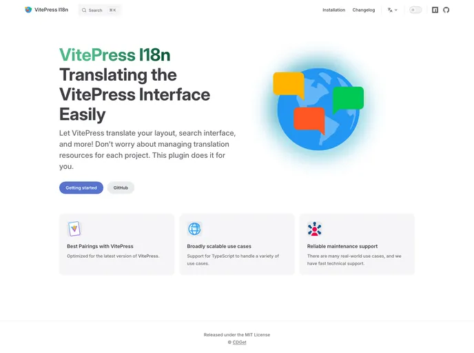 screenshot of Vitepress I18n