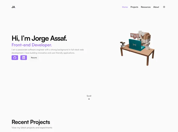 screenshot of Jorgeassaf Portfolio