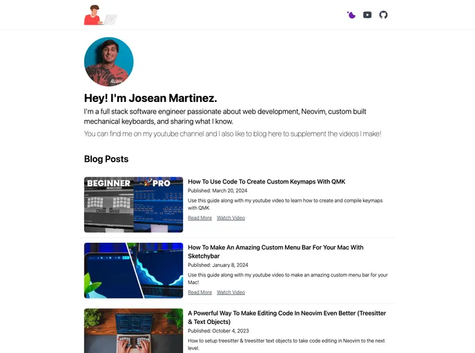 screenshot of Sveltekit Blog