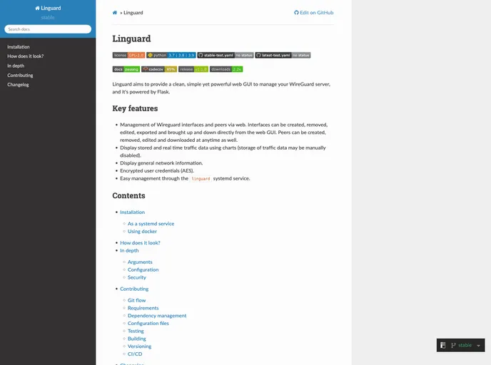 screenshot of Linguard
