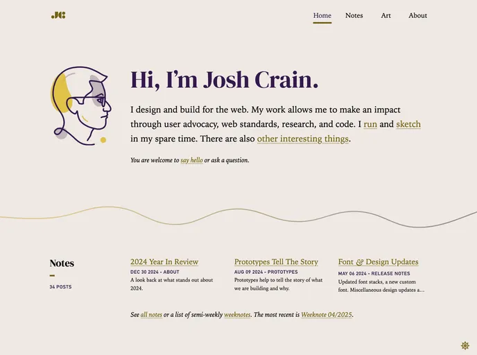 screenshot of Joshcrain.io
