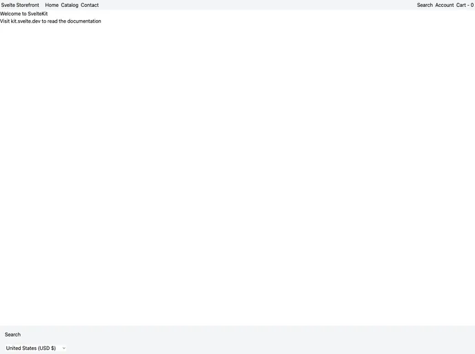 screenshot of Svelte Storefront