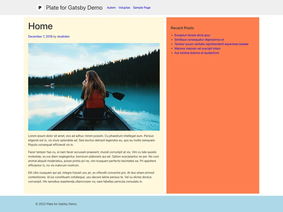 screenshot of Plate For Gatsby