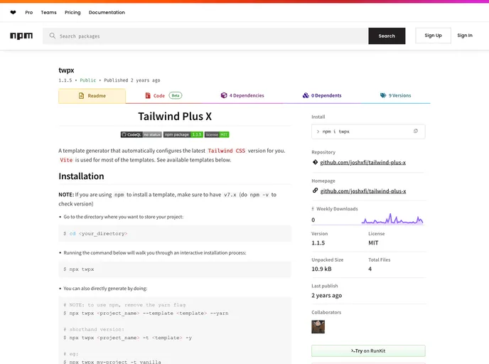 screenshot of Tailwind Plus X