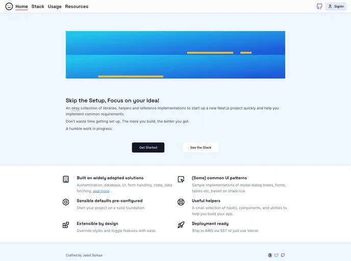 screenshot of Decent Nextjs Starter Template