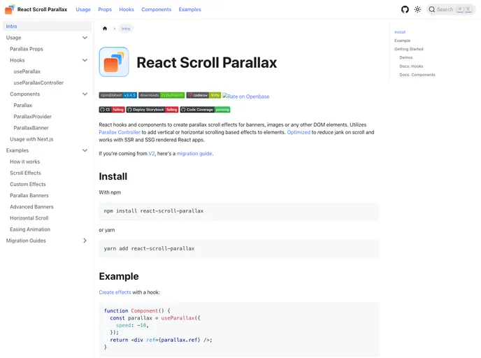 React Scroll Parallax