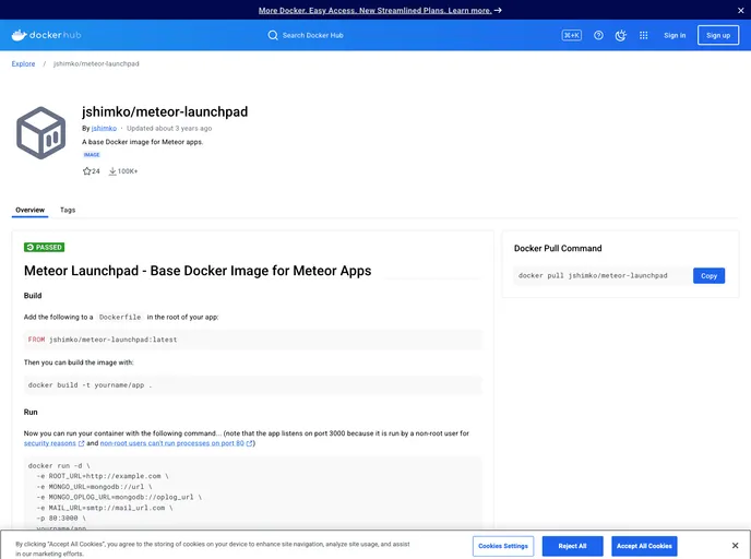 screenshot of Meteor Launchpad