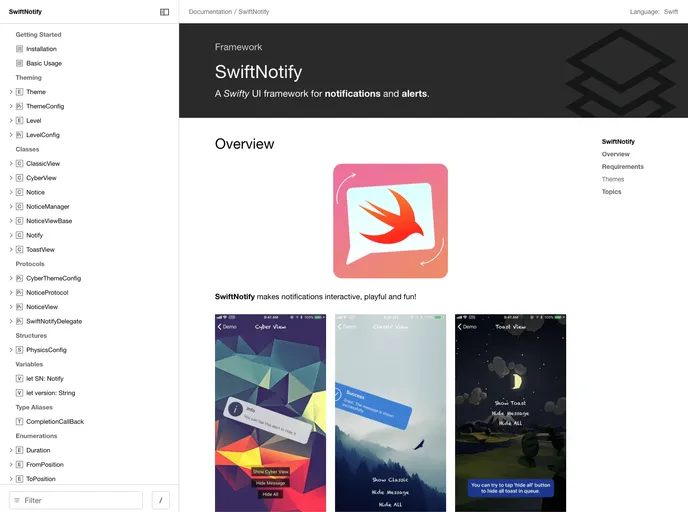 screenshot of SwiftNotify