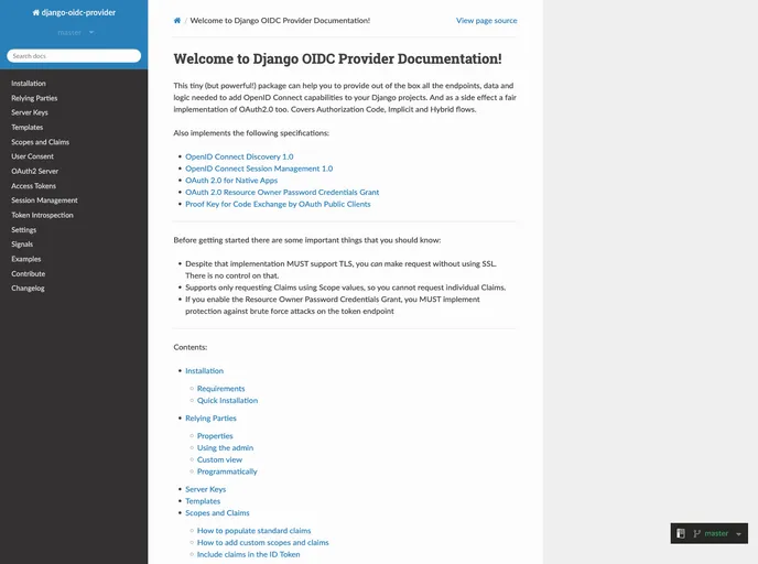 screenshot of Django Oidc Provider
