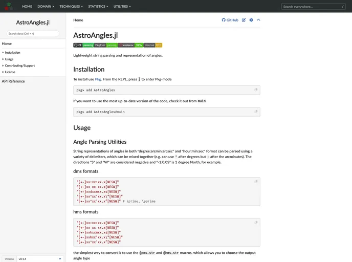 screenshot of AstroAngles.jl