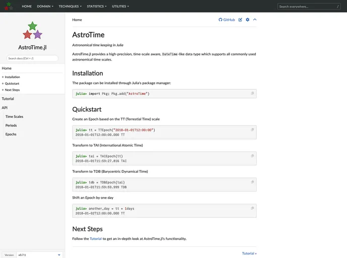 screenshot of AstroTime.jl