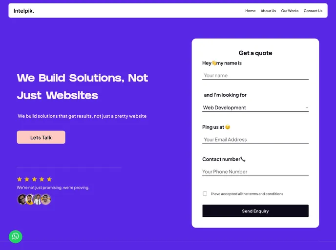 screenshot of Agency Website