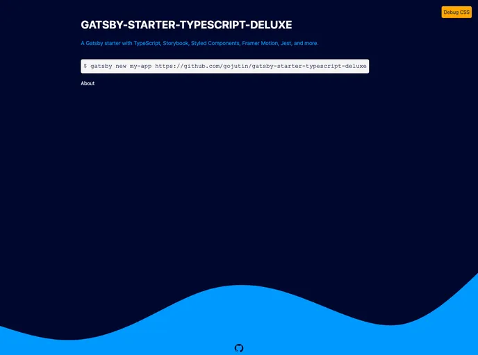 screenshot of Gatsby Starter Typescript Deluxe