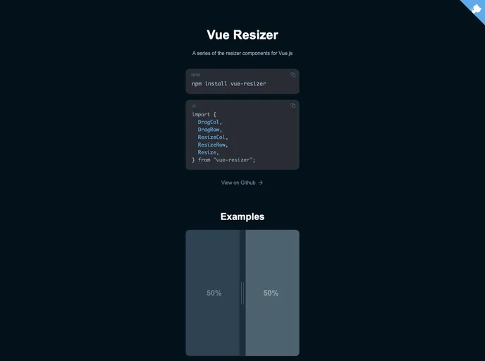 screenshot of Vue Resizer
