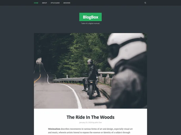 screenshot of BlogBox Jekyll Theme