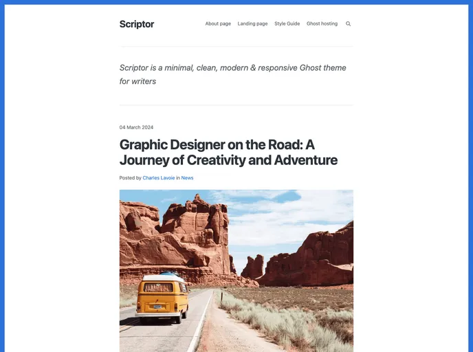 screenshot of Scriptor Ghost Theme