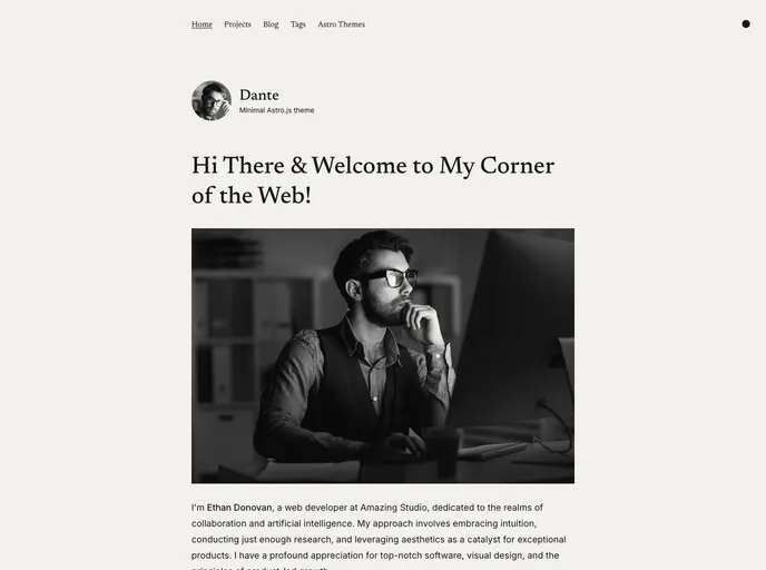 Dante Astro Theme screenshot