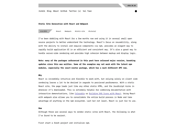 screenshot of React Static Site Boilerplate