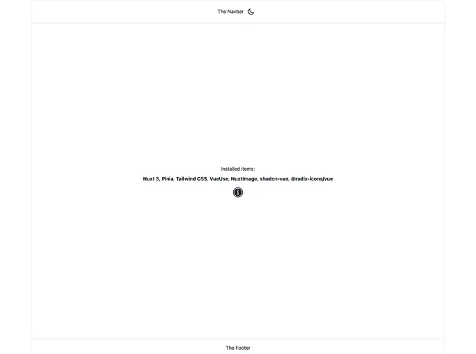 Nuxt Shadcn Starter Template screenshot