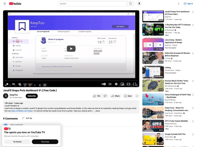 screenshot of Drapo Dashboard JavaFX