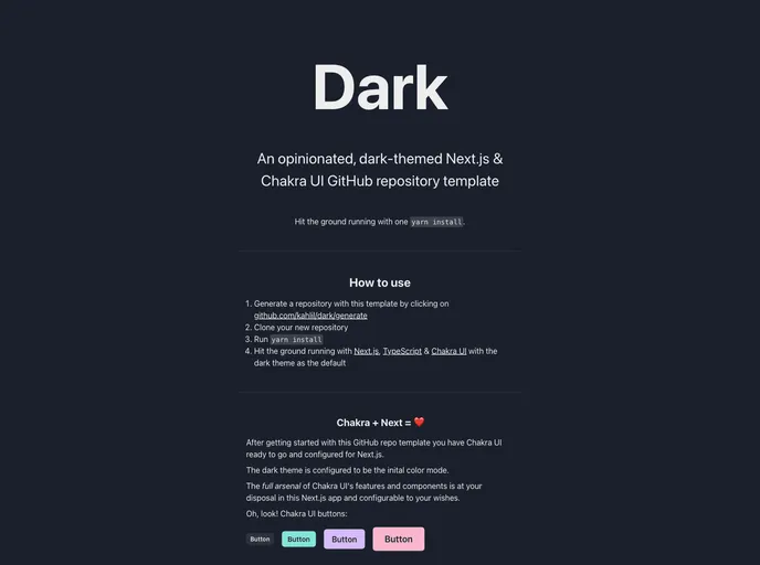 screenshot of Dark
