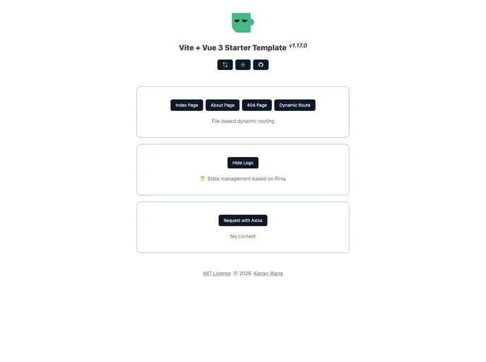 Starter Vite Vue3 screenshot