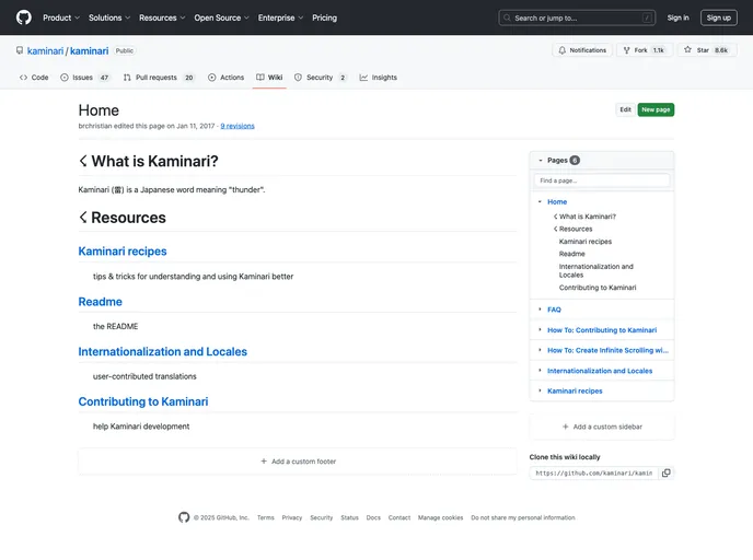 screenshot of Kaminari