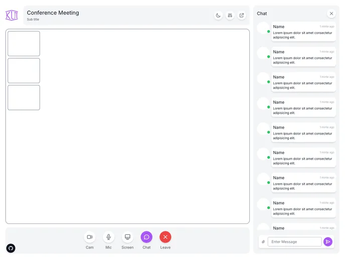screenshot of Video Conference Layout