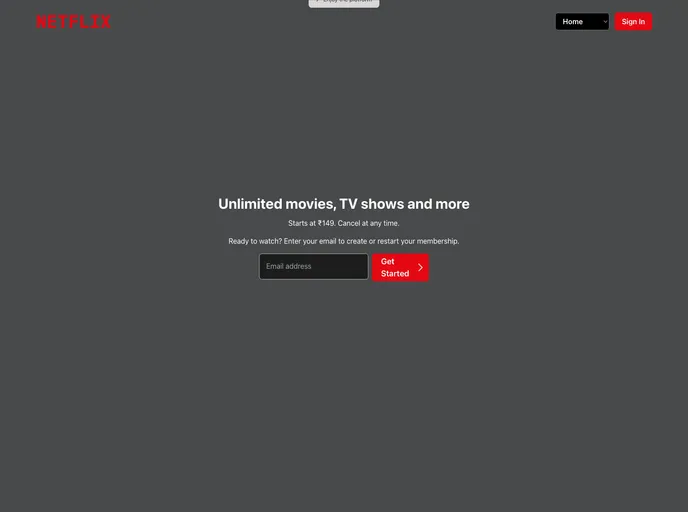 screenshot of Netflix